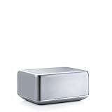 blomus -BASIC Butterdose - Edelstahl matt, Größe M: Elegante Aufbewahrung für frische Butter ((H 6 cm, B 12 cm, L 10 cm, 63638)