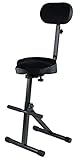Classic Cantabile ST-200 PRO Stehhilfe Stehstuhl Stehsitz Bügelstuhl (massives Stahlgestell, Gummifüßen, Sitzhöhe 5-stufig, 57-81 cm einstellbar, Sitzfläche BxHxT: 41 x 8,5 x 37 cm) schwarz