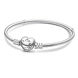 Purhole Charm Armband 925 Sterling Silber,Bettelarmband,Moments Armband Bracelet Charms,Me Armband Serie,Armband Charms,Charm Armband Silber 925,Armband Herz,Silber Armband,Charms Herzarmband 19 cm