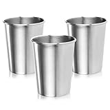 Robin Goods® 3x Edelstahl-Trinkbecher 250 ml - leichte Campingbecher aus Edelstahl 304 - robuste, bruchsichere Reisebecher für Outdoor, Camping & Alltag (250ml)