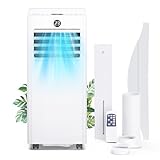 Mobiles Klimagerät - 7000BTU Klimaanlage Mobil mit Abluftschlauch, Kühl-/Ventilations-/ Entfeuchtungs-/Schlafmodus Alle-in-1, Digitalanzeige & Fernbedienung, 360° Rollen, 24H Timer, inkl. Fenster-Kit