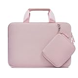 MOSISO Laptoptasche 14 Zoll,Laptop Hülle,Kompatibel mit HP Lenovo Dell ASUS Acer,HP Stream,Dell Latitude,Lenovo IdeaPad,Neopren Computer Tragetasche mit Griff und Abnehmbarer Kleiner Tasche,Rosa
