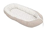 ULLENBOOM® Babynest aus OEKO-TEX Materialien & Made in EU, Floral Sand - Babynestchen Neugeborene aus kuscheliger Baumwolle, Als Reisebett, Kuschelnest & Kuschelbett geeignet