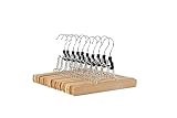 Amazon Basics Holzkleiderbügel für Hosen, Natur, 10er-Pack, Natural, 25x16.5 cm