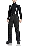 Pioneer Camp Herren Skihose Snowboardhose Gefüttert mit Hosenträger Ski Hosen Schwarz Schneehose Outdoorhose Black Schwarz L