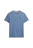 Superdry Herren Essential T-Shirt aus Bio-Baumwolle mit Logo Ozeanblau Feeder L