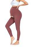 FuelMeFoot Damen Umstandsleggings High Waist Schwangerschaftsleggings Umstandshose Blickdicht Stretch Elastisch Weich Lang Yoga. Rosa S