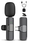 Caiord USB-C kabelloses Mikrofon, Mini-Ansteckmikrofon mit Geräuschunterdrückung, kompatibel mit Android/Typ-C-Smartphone, Laptop für YouTube, Podcast, Facebook, Vlogging Aufnahmen