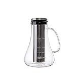 GRÄWE Cold Brew Coffee Maker 1 Liter - Kaffeebereiter mit Glaskaraffe aus Borosilikatglas und Edelstahl-Filter - Cold Brew Kanne für Kaffee, Eiskaffee - Cold Brew Tea Maker 4 Tassen