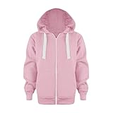 Daunenjacke Kinder Mädchen Sweatshirt Farbe Solide Zip Jacken Lange Hoodie Top Ärmel Up Mädchen Kinder Jungen Mantel & Jacke Jack Sweatshirt Kinder (9-10 Years)