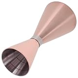 Tofficu Doppelter Cocktail Jigger aus 304 Edelstahl mit Verdicktem Rand Japanischer Stil Bar Messbecher für Bartender Präzise Spirituosenmaße 30ml/60ml Komfortabler Griff in Roségold