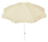 Dehner Gute Wahl Sonnenschirm Saturn, Ø 200 cm, Höhe 180 cm, Polyester, beige