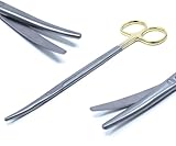 REWON chirurgische medizinische Schere - Stoma Schere, Mayo Stille mit Gebogener/gerade Schneide - profi iris delicat Edelstahl schere (TC Premium Lab Dissecting Metzenbaum Scissors, 5.5, Straight)