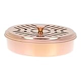 IMIKEYA Edelstahl Mückenspulenhalter mit Deckel Feuerschutz Mückenspirale Halter für Sommer Sicherer Moskitospiralen Halter für Innen und Außen Rosa Gold Langlebige Praktische