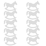 ifundom 10 Stück Mini-Schaukelpferd aus Holz: Holzschnitzerei, Pferd, Basteln, Tischdekoration – kleines Holztierspielzeug für Babypartys, Heimdekoration, Kunstdekoration