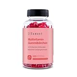 Multivitamin Gummibärchenfür Kinder, 120 Stück | Gummies mit 13 Vitaminen und Mineralstoffen (Vitamin C, D3, Biotin, Folsäure, Zink & mehr) | Mit Erdbeergeschmack | Zenement