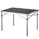 KingCamp Aluminium Klapptisch Campingtisch Falttisch Gartentisch Campingmöbel bis 80 kg belastbar für Picknick Camping Hinterhof Party, 107 × 70 × 70 cm