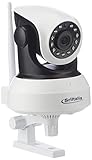 Sricam SP017 Überwachungskamera-HD 720P Wireless Überwachungskamera P2P Nachtsicht Bewegungserkennung, 12 V, Weiß / Schwarz 1 Stück (1er Pack)