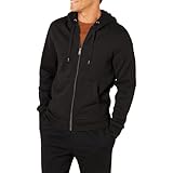 Amazon Essentials Herren Fleece-Kapuzenpulli mit durchgehendem Reißverschluss (erhältlich in den Größen Big & Tall), Schwarz, XL