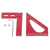 Resefinem 3D -Gehrungsanwinkel Lineal Aluminiumlegierung professionell rot 45 Grad Square Lineal für Holzbearbeitung