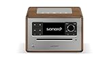 sonoro Elite Internetradio mit CD-Player & Bluetooth (UKW/FM, DAB Plus, WLAN, Wecker, Podcasts, Spotify, Amazon Music, Deezer) Walnuss