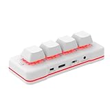 4-Tasten-Mini-Tastatur USB Wired & BT Wireless Mini Keyboard Customized Programmierbare Computer-Tastatur Maus für Video Game Control Office Work Notenblatt Page Turner HID (Weiß)
