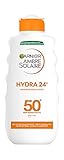 Garnier Ambre Solaire Hydra 24H Sonnenschutz-Milch LSF 50+, schnell einziehend, nicht fettend, wasserfest, 200 ml