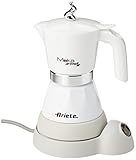 Ariete 1358 Moka Aroma - elektrische Kaffeemaschine für 2-4 Tassen, 400 W, Abschaltautomatik, Warmhaltefunktion auf 30°, Weiß