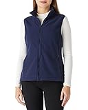 Outdoor Ventures Fleece Weste für Damen,Weich Ärmellos Jacke mit Reißverschlusstaschen, Sport Laufweste Frühling Herbst Fleeceweste Frauen Navy blau XL/44
