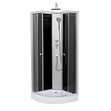 Aloni Dusche Komplettdusche Duschkabine 80 x 80 cm - Fertigdusche mit Duschwanne, Regendusche Duschkopf, Duscharmatur, Ablaufgarnitur & Brausegarnitur - Duschsystem mit Armatur - Badezimmer