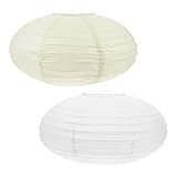 GLEAVI 2 Stück Faltbare Runde Papierlaternen aus Papier Draht Dekorative Party Papierlampen für Hochzeiten Schlafzimmer Feiern