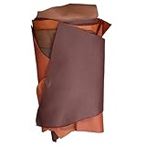 Langlauf Schuhbedarf 1KG Lederstücke Braun - Lederstücke - Zuschnitte aus echtem Leder in zufälligen Größen und klassischem Braun - Lederreste Stücke mit verschiedenen Formen - Handsortiert