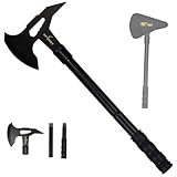 Xforst TM2 Tomahawk mit Spitzdorn – Doppelseitige Axt mit Schneidenschutz, Karbonstahl, Kompakte 3-teilige Camping- und Survival-Axt mit rutschfestem Griff – Ideal Gartenarbeit und Outdoor-Abenteuer