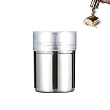 Galenecx Puderzuckerstreuer, Edelstahl-Pulverstreuer, Pulverstreuerbecher mit Feinem Sieb und Deckel, Mehlstreuer, Präzises Bestäuben, für Kakao, Kaffee, Schokolade, Zucker, Salz