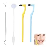 KEWUF Zahnreinigungs-Set für Zähne, Zahnsteinentferner, Zahnbelag-Entferner, Zahnbürste Stain Remover, für Entfernt Verfärbungen, Plaque & Zahnstein (2 Zahnsteinentferner, 1 Zahnhaken, 1 Zahnspiegel)