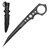 United Cutlery Undercover CIA Stinger-Messer II mit Scheide, 18 cm, Edelstahl-Stiefelmesser, festgestellte Klinge – tragbar in Stiefel & Jacke, für Outdoor-, Survival- und Taktische Einsätze, schwarz