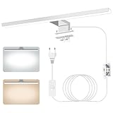 Modernes LED Spiegellampen für das Bad, 4000K 6000K Zweifarbige Temperatur, 40cm 12W Wasserdicht Aluminium Spiegelleuchte bad mit Verkabelung Schalter, Make-up Badezimmer Lampe Badezimmer Beleuchtung