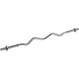 MOVIT® Profi SZ Curlstange, 30mm STANDARDNORM, Auswahl: 120cm (7kg) o. 130cm (8kg), Verchromt/Schwarz, Sternverschluss/Federverschluss, Hantel Curl Stange Hantelstange