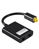 Toslink Splitter 1 in 2 Out Optischer Kabel Splitter Toslink Digital Optisches Audiokabel Adapter Converter Optical Audio Optisches Kabel Verteiler für TV DVD Soundbar Verstärker(Schwarz)