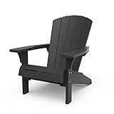 Keter 17208310a Allibert by Troy Adirondack Chair, Outdoor Gartenstuhl aus Kunststoff, Wetterfest, Terrasse und Balkon, Anthrazit, 93 x 81 x 96.5 cm