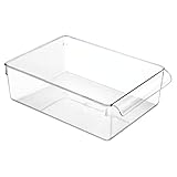 iDesign Aufbewahrungsbox mit Griff, große Vorratsdose ohne Deckel aus Kunststoff, Küchenorganizer für Vorratsschrank, Kühlschrank und Schublade, durchsichtig