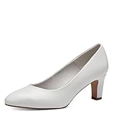 Tamaris Damen Pumps Vegan Blockabsatz; WHITE MATT/weiß; 38