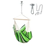 AMAZONAS Hängesessel Brasil KingSize inkl. Deckenhaken-Set mit Kugellager & Kette – Komfort Hänge-Sessel Set aus Brasilien, belastbar bis 150 kg, Hängesessel mit Aufhängung für Indoor & Outdoor