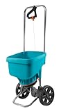 Gardena Streuwagen XL: Universalstreuer zum Ausbringen von Dünger, Samen und Streusalz, 1,5-6 m Streubreite, für ca. 800 m² Rasenfläche, 18 l Fassungsvermögen, mit Verschlussschieber (436-20)