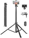 Handy-Stativ & Selfie Stick Stativ 180cm, YUMAZLA Verstärkte Stativ für Smartphone, Handystativhalter mit Fernauslöser für iPhone, Samsung (180cm)