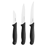 Fiskars Gemüsemesser-Set, 3-teilig, Schälmesser, Gemüsemesser, Tomatenmesser, Essential, Edelstahl / PP-Kunststoff, Schwarz, 1065584