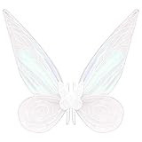 JQTOP 3-teiliges Set mit Engelsflügeln, Feenflügel, glitzernde, durchsichtige Flügel für Kinder, Mädchen, Frauen