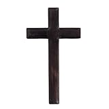 Anwangda Holzkreuz, An der Wand montiert Wandkreuz aus Eiche massiv, Aufhängen Wandkreuz Deko Geschenk zur Firmung Geburt Kommunion Taufe Bemalen, Dekorieren (Schwarz)