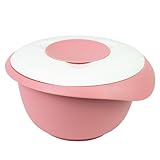 Westmark Rühr-/Backschüssel mit zweigeteiltem Deckel, 2,5 l, Mit Ausgießer, Kunststoff, Rosa/Weiß, 3153227P