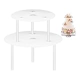 LdawyDE Tortenständer, Tortenstützen, 2 Stück Kuchenbasis (16cm, 20cm), 6 Stück Kunststoff Dübelstangen (23cm), wiederverwendbar,Tortenständer 2 Etagen zum Herstellen von Schichtkuchen